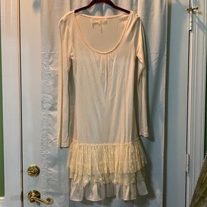 A’reve long sleeve cream slip dress.